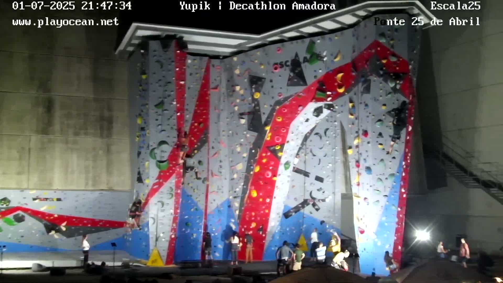 Under Ponte 25 de April Bridge, Escala25 Climbing Studio Live Cam - Alcantara, Lisbon, Portugal 