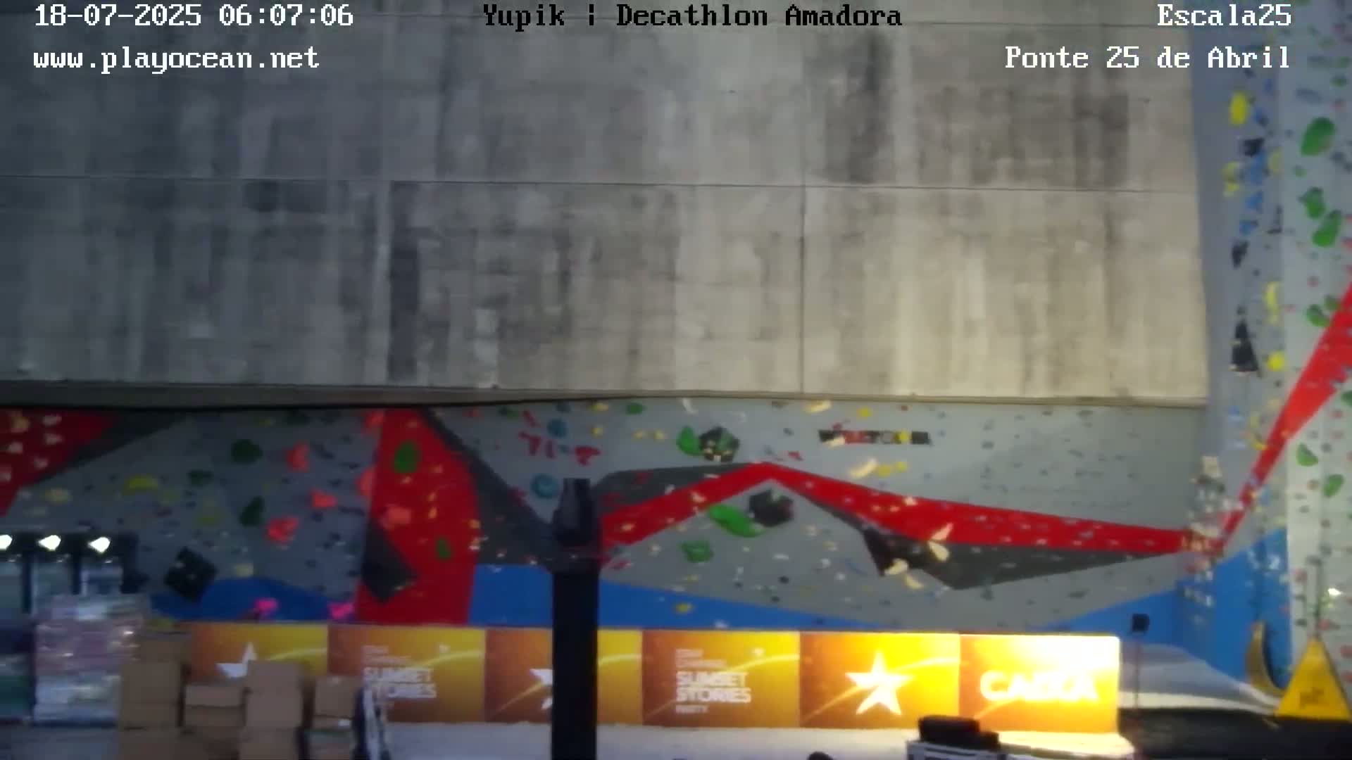 Under Ponte 25 de April Bridge, Escala25 Climbing Studio Live Cam - Alcantara, Lisbon, Portugal 