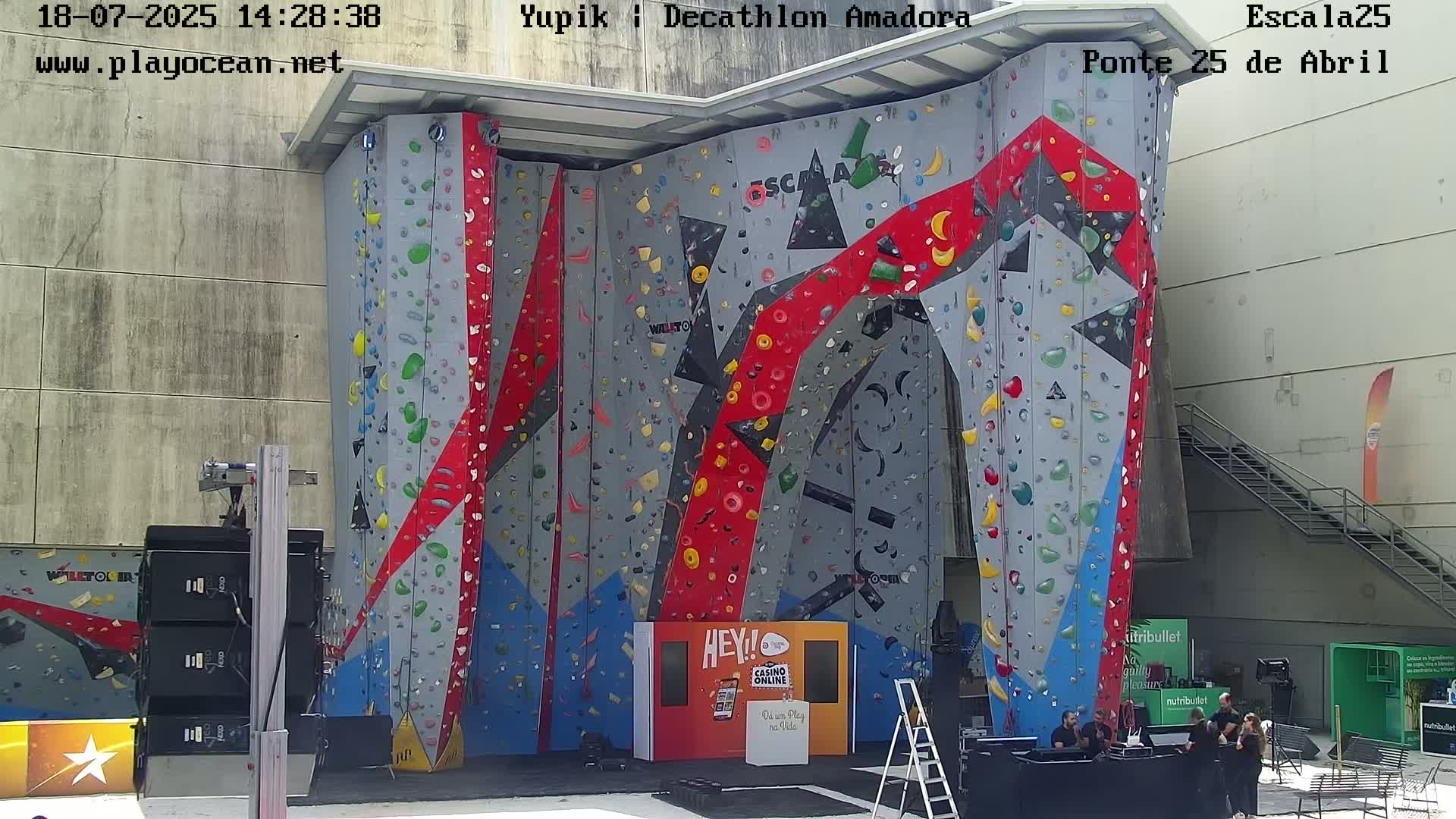 Under Ponte 25 de April Bridge, Escala25 Climbing Studio Live Cam - Alcantara, Lisbon, Portugal 