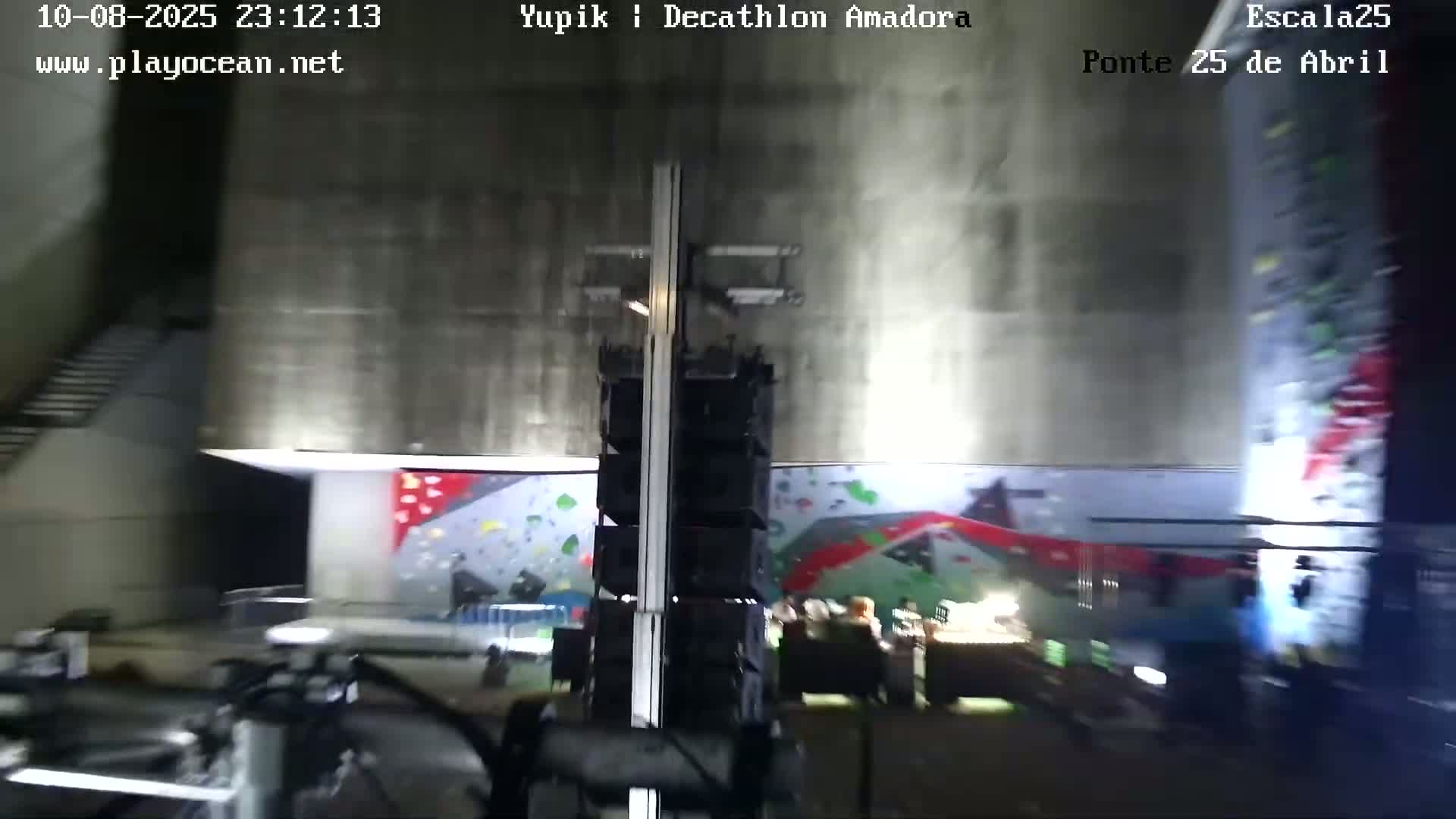 Under Ponte 25 de April Bridge, Escala25 Climbing Studio Live Cam - Alcantara, Lisbon, Portugal 