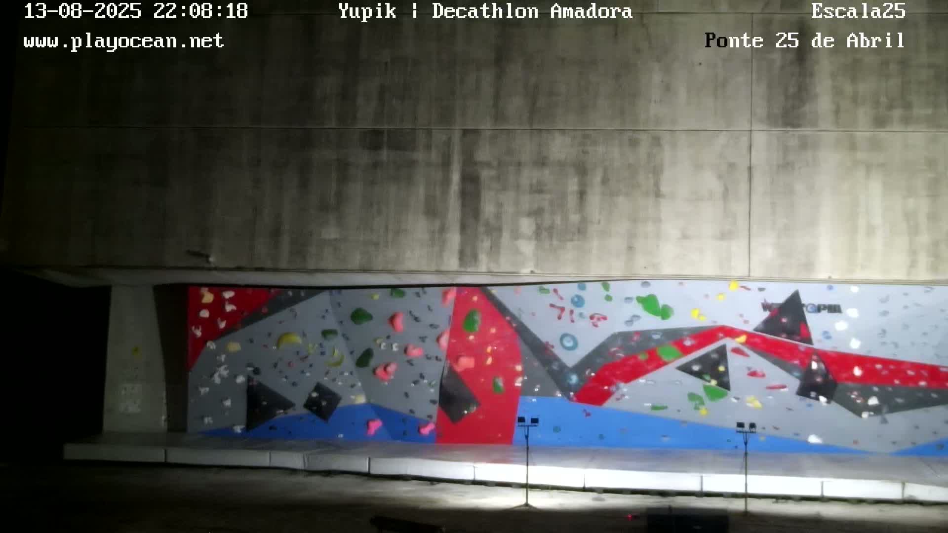 Under Ponte 25 de April Bridge, Escala25 Climbing Studio Live Cam - Alcantara, Lisbon, Portugal 
