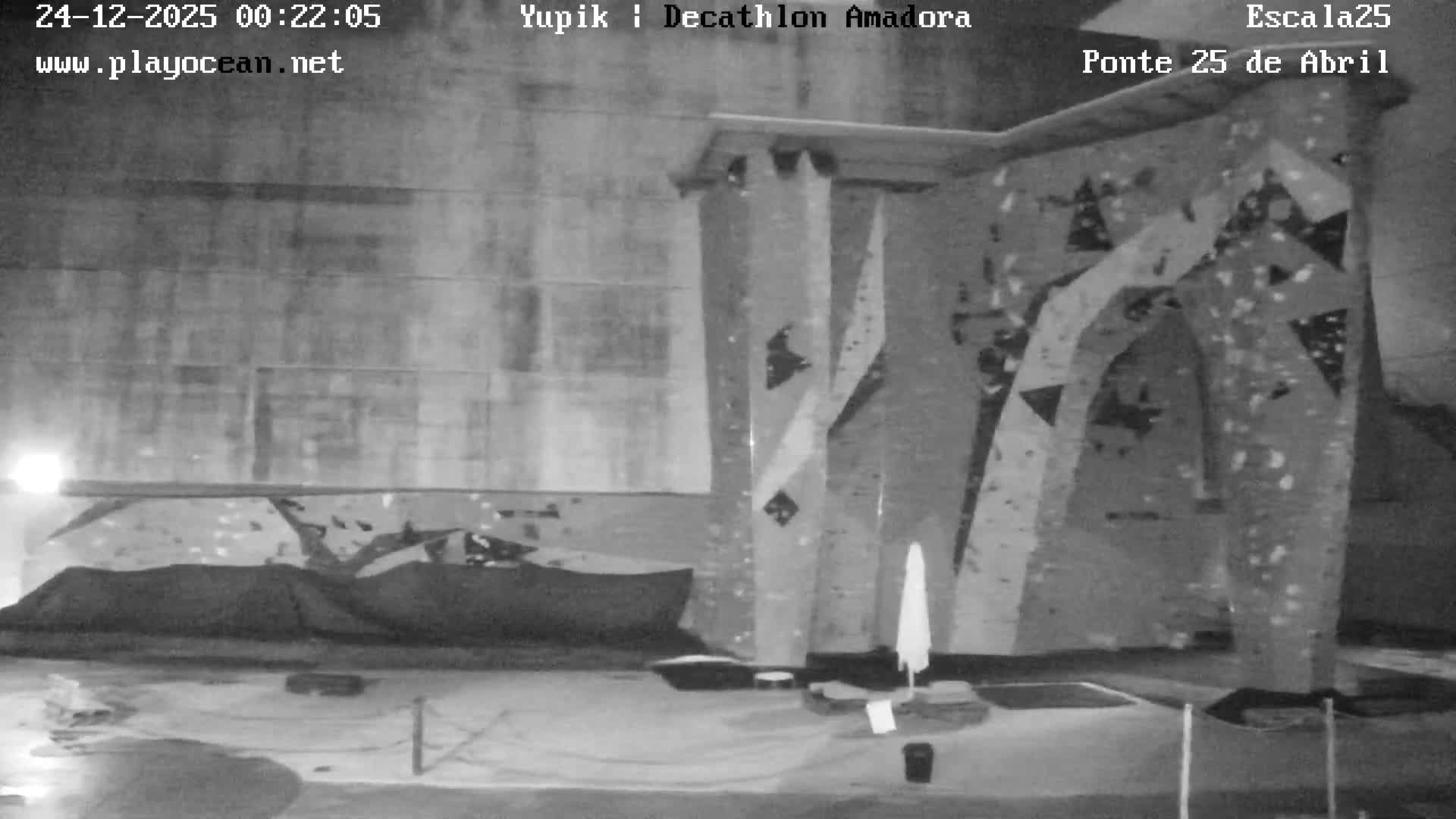 Under Ponte 25 de April Bridge, Escala25 Climbing Studio Live Cam - Alcantara, Lisbon, Portugal 