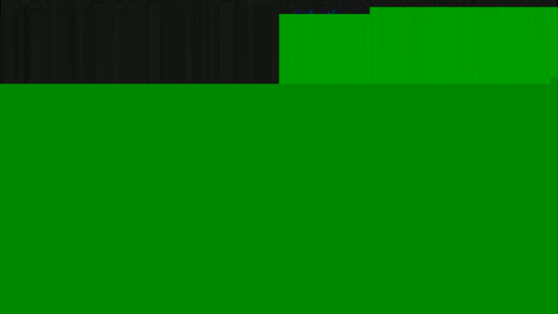 The image shows a mostly green screen with a smaller black section at the top.