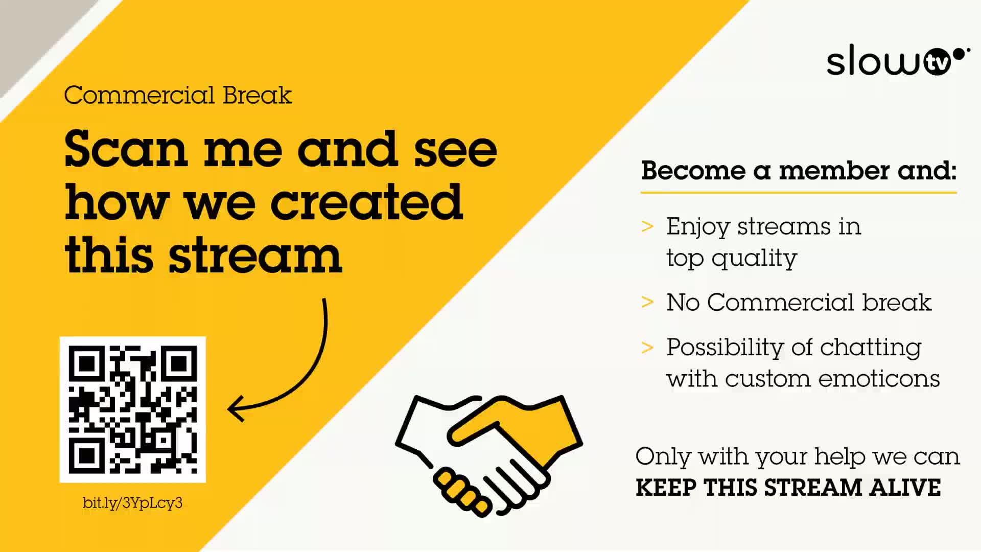 A yellow and white graphic features a QR code, a handshake, and a call to action to become a member.