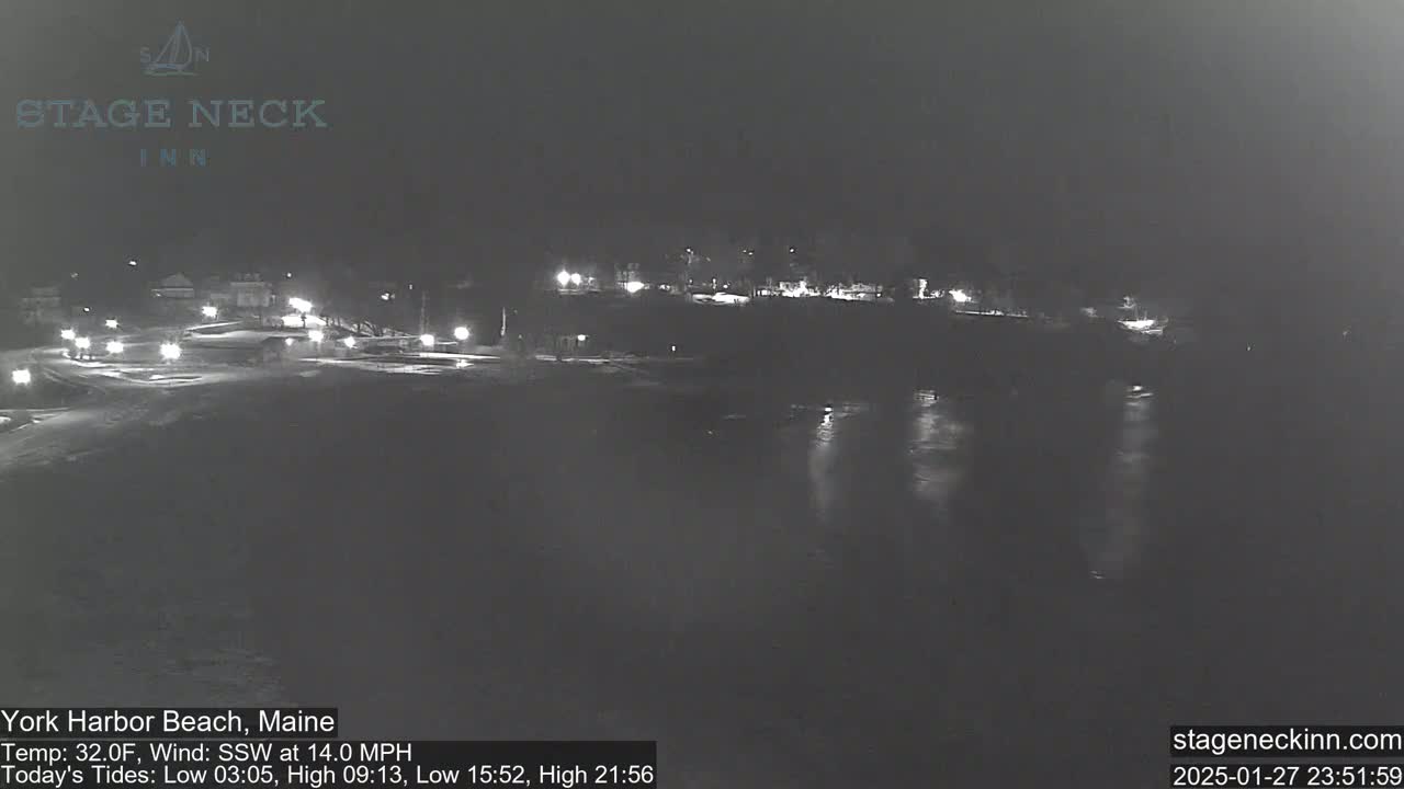 York Harbor Beach Live Cam, Maine USA 