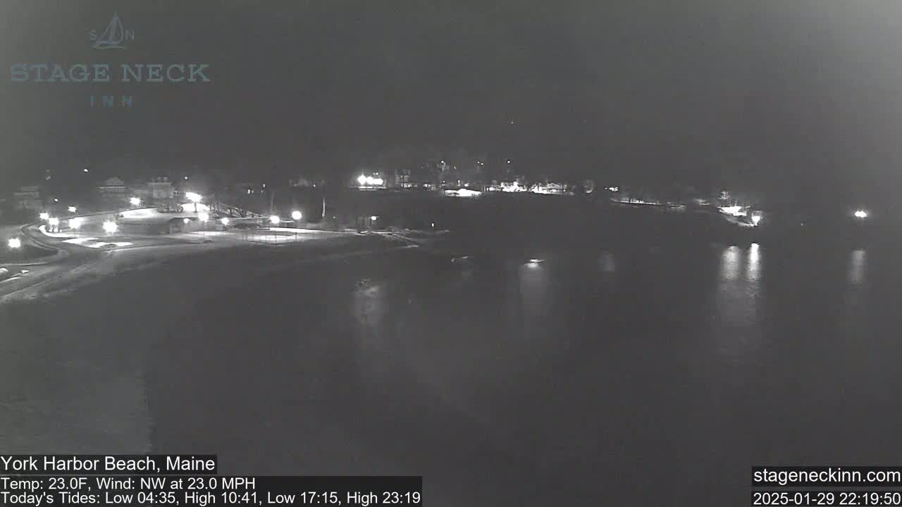 York Harbor Beach Live Cam, Maine USA 