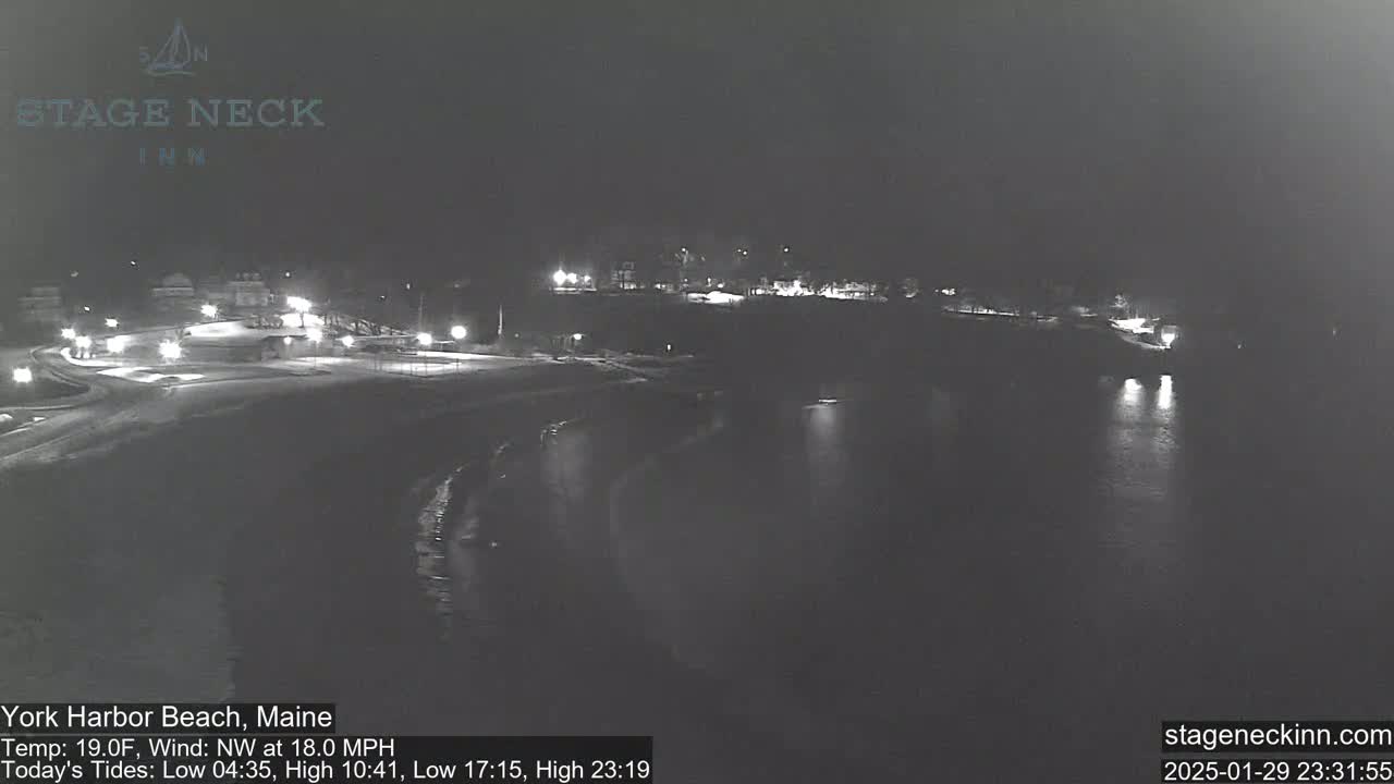 York Harbor Beach Live Cam, Maine USA 