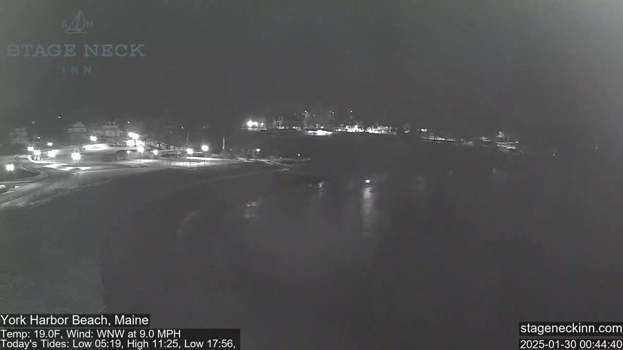 York Harbor Beach Live Cam, Maine USA 