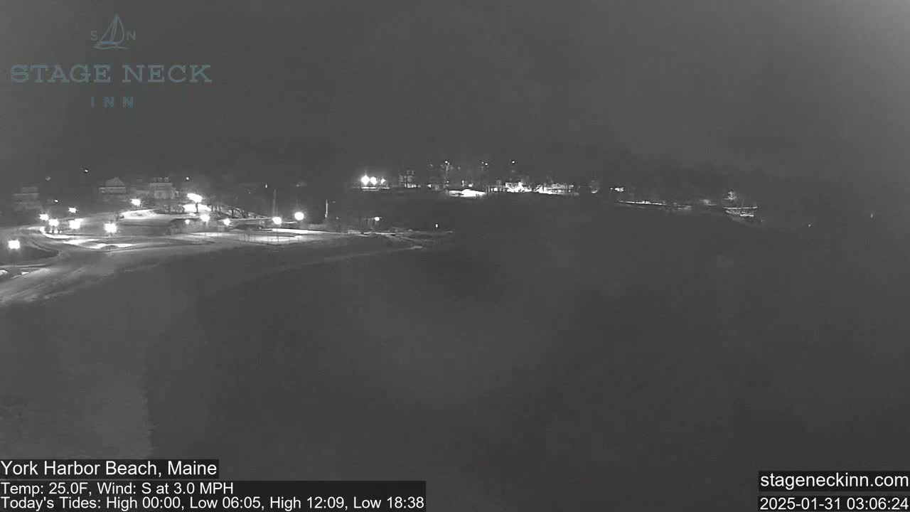 York Harbor Beach Live Cam, Maine USA 