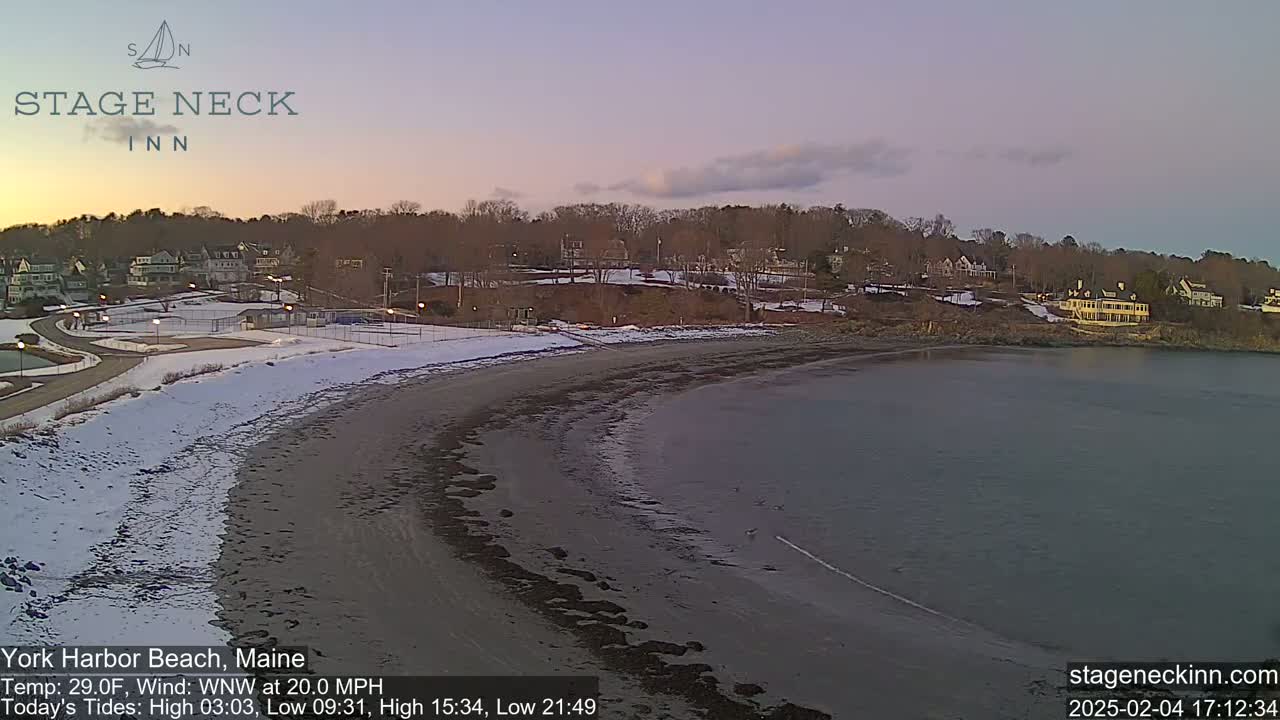 York Harbor Beach Live Cam, Maine USA 