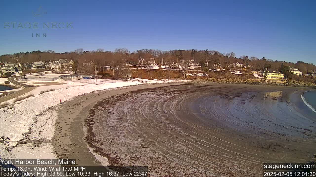 York Harbor Beach Live Cam, Maine USA 