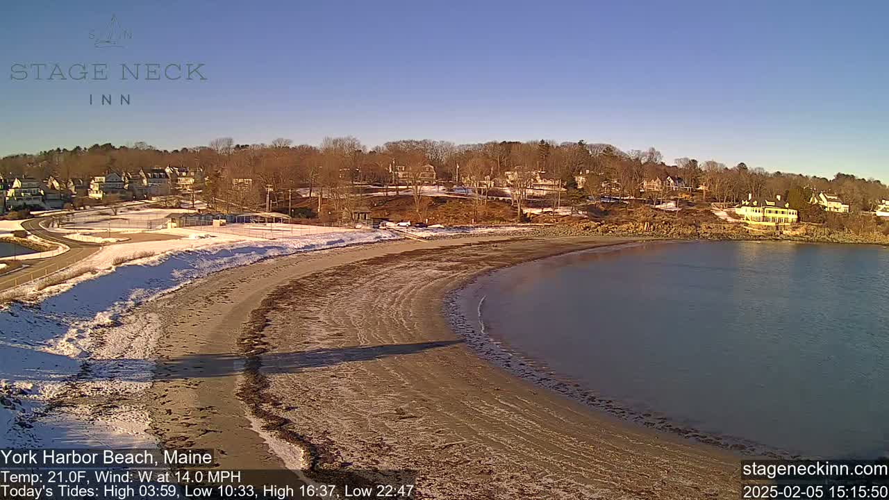 York Harbor Beach Live Cam, Maine USA 