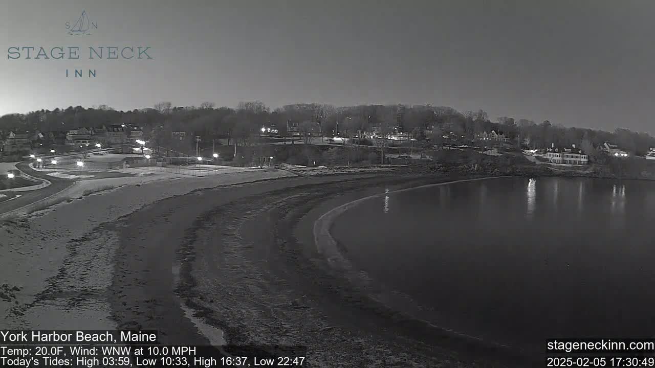 York Harbor Beach Live Cam, Maine USA 