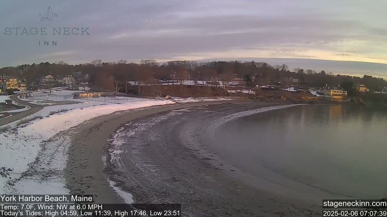 York Harbor Beach Live Cam, Maine USA 