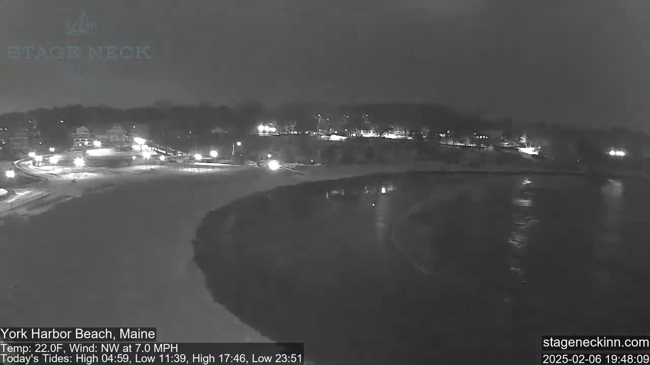 York Harbor Beach Live Cam, Maine USA 