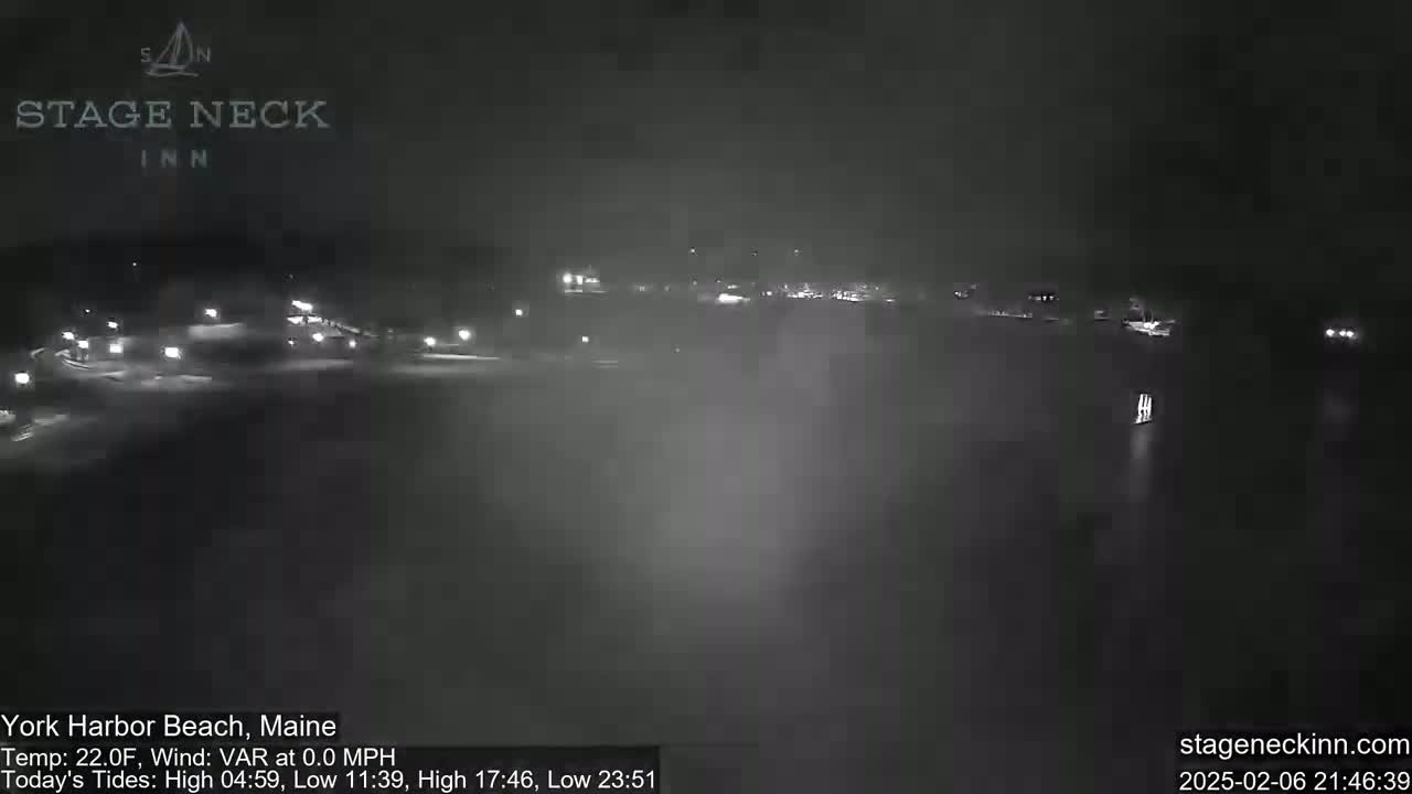 York Harbor Beach Live Cam, Maine USA 