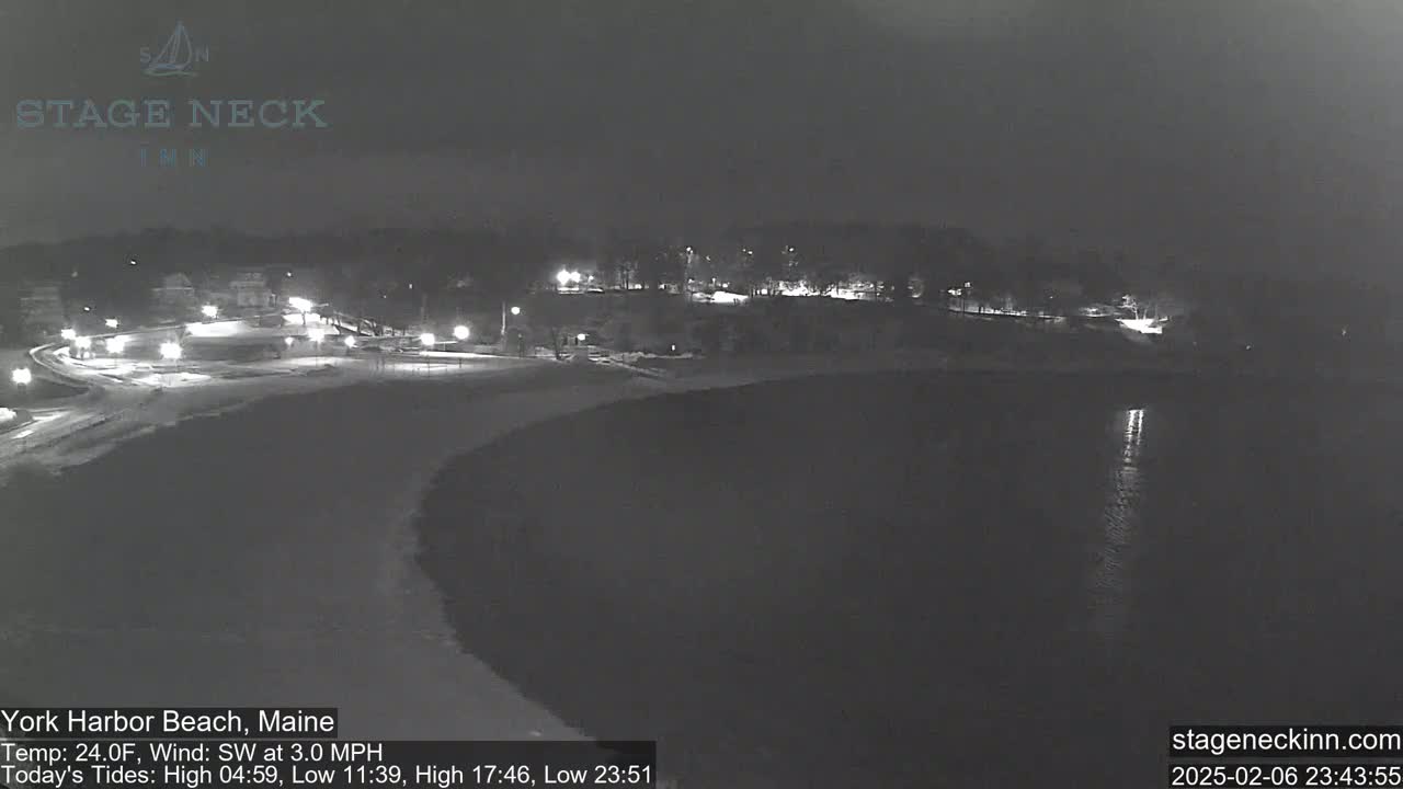 York Harbor Beach Live Cam, Maine USA 