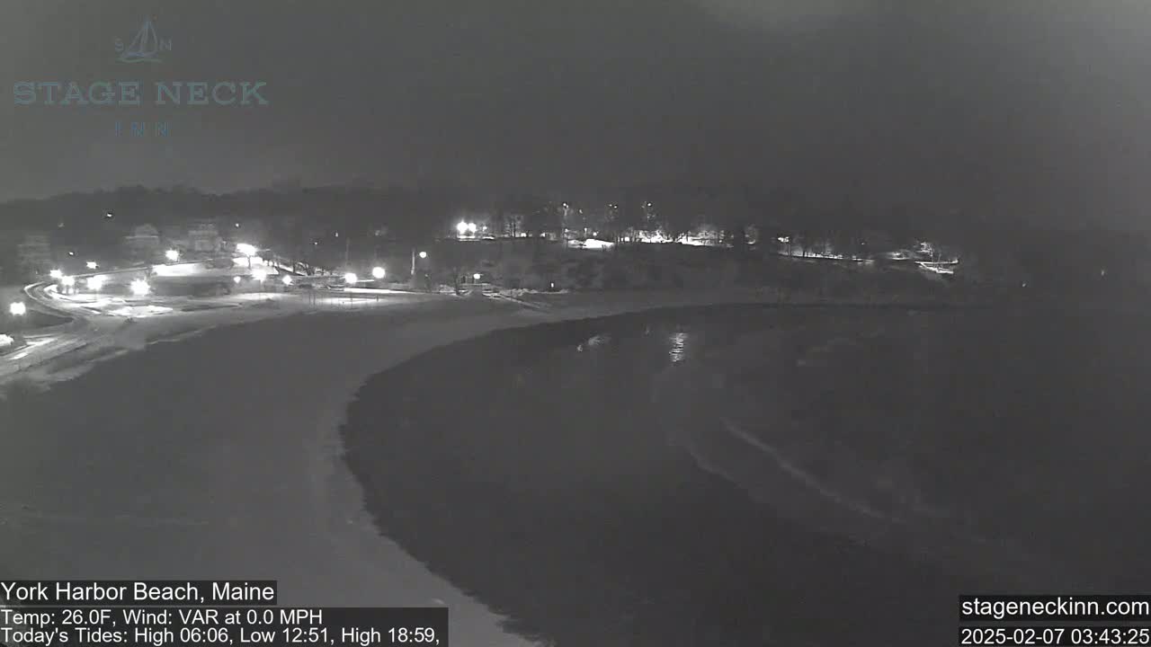 York Harbor Beach Live Cam, Maine USA 