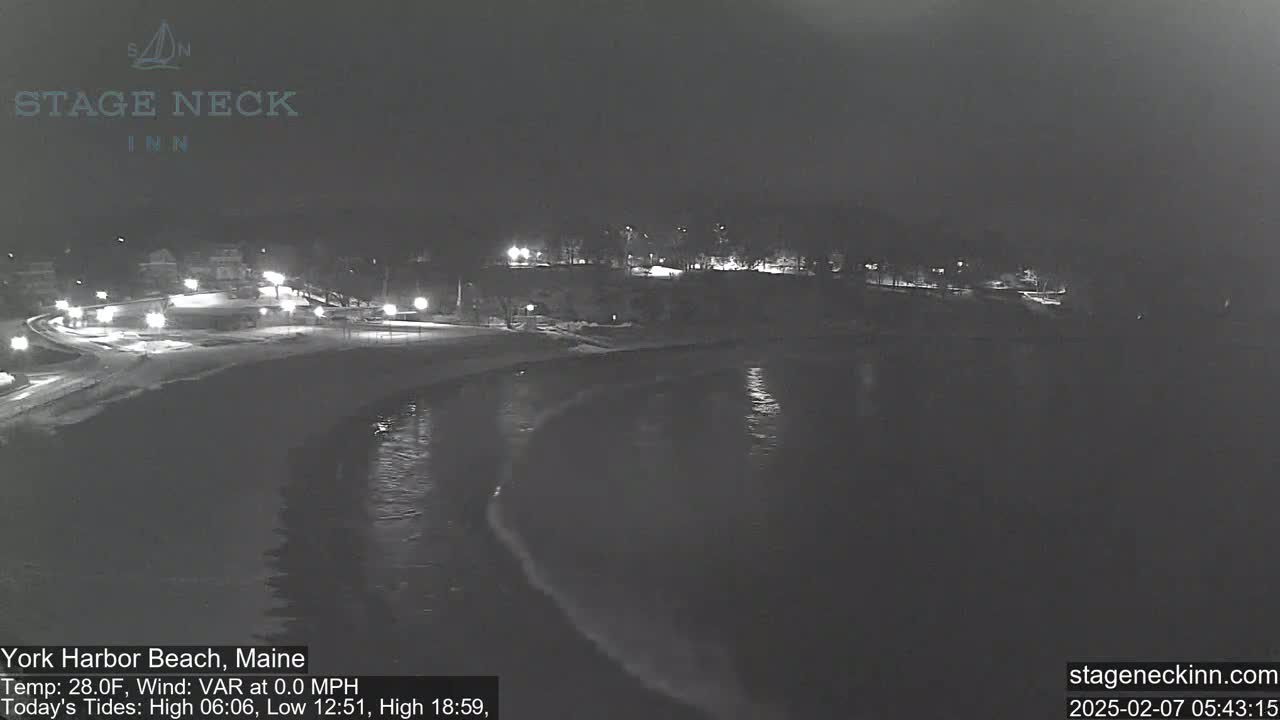 York Harbor Beach Live Cam, Maine USA 