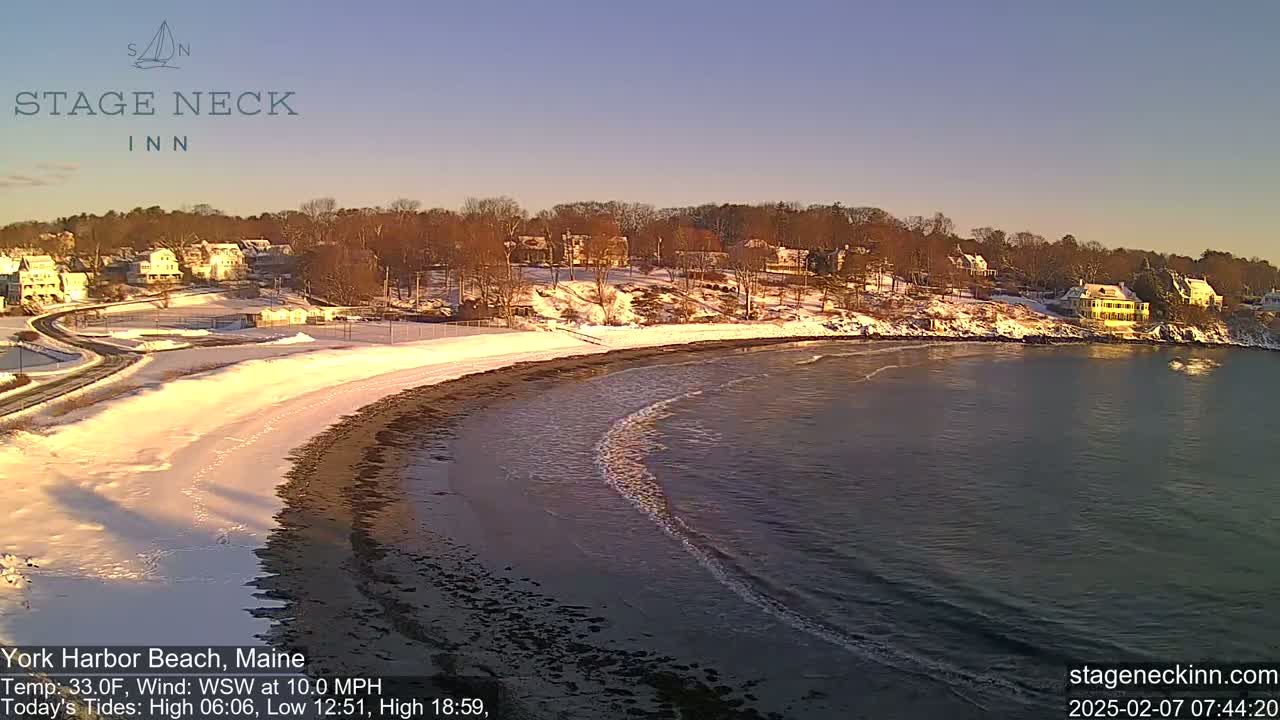 York Harbor Beach Live Cam, Maine USA 
