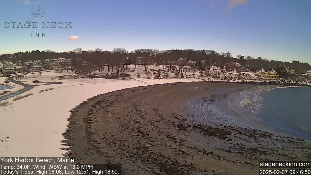 York Harbor Beach Live Cam, Maine USA 