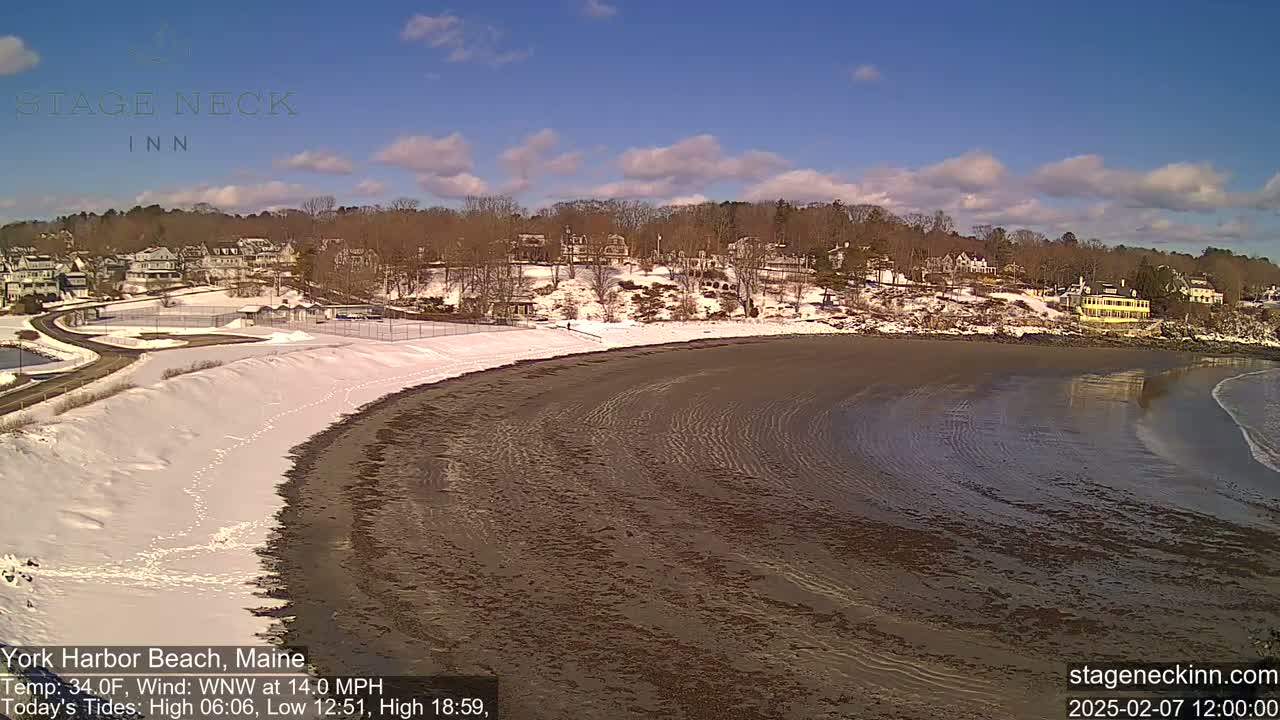 York Harbor Beach Live Cam, Maine USA 