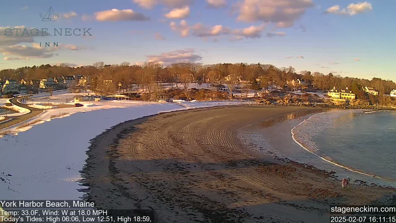 York Harbor Beach Live Cam, Maine USA 
