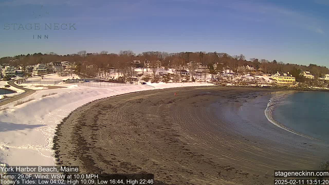 York Harbor Beach Live Cam, Maine USA 