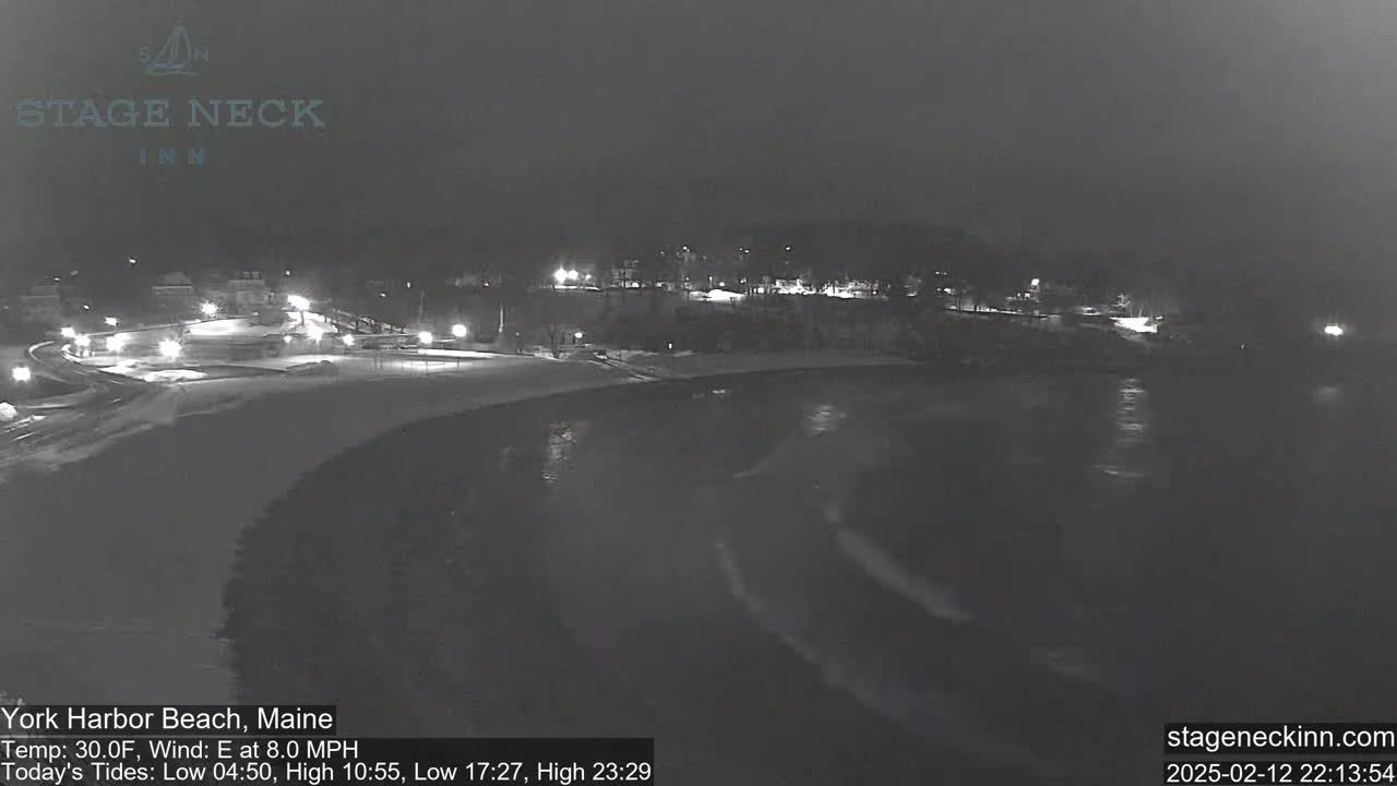 York Harbor Beach Live Cam, Maine USA 