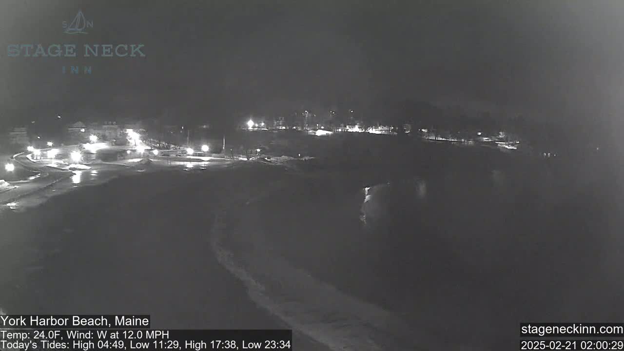York Harbor Beach Live Cam, Maine USA 