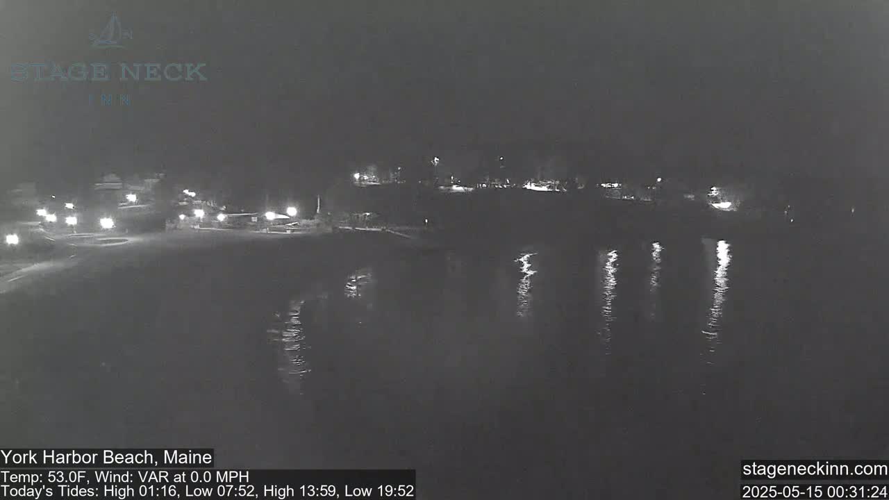York Harbor Beach Live Cam, Maine USA 