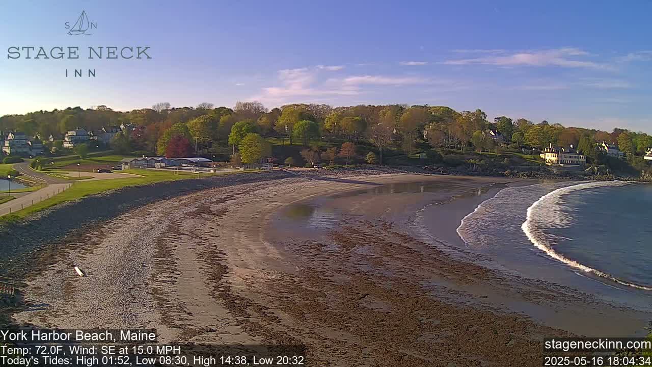 York Harbor Beach Live Cam, Maine USA 