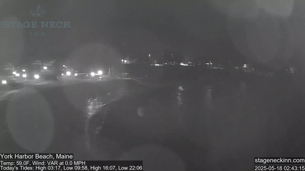 York Harbor Beach Live Cam, Maine USA 