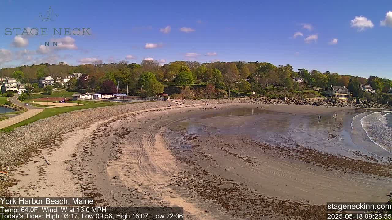 York Harbor Beach Live Cam, Maine USA 