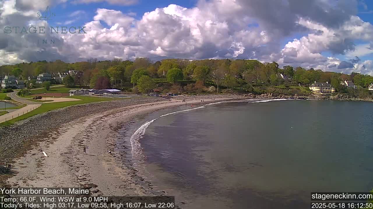 York Harbor Beach Live Cam, Maine USA 