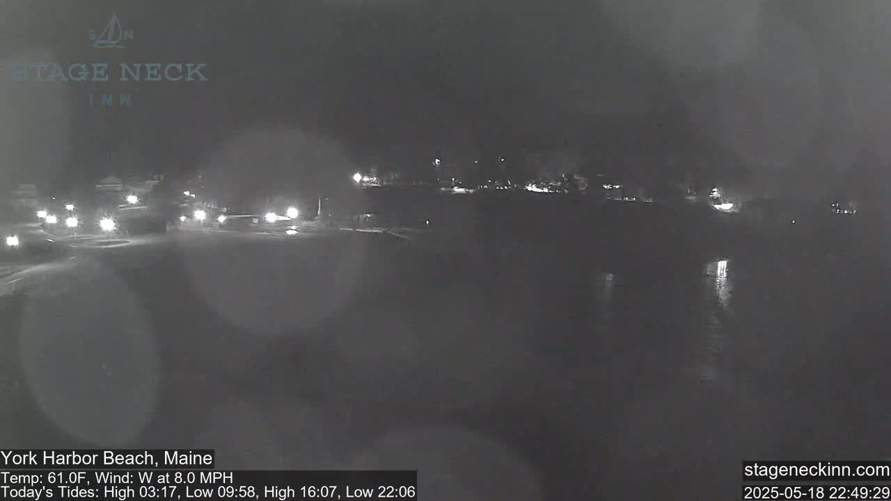 York Harbor Beach Live Cam, Maine USA 