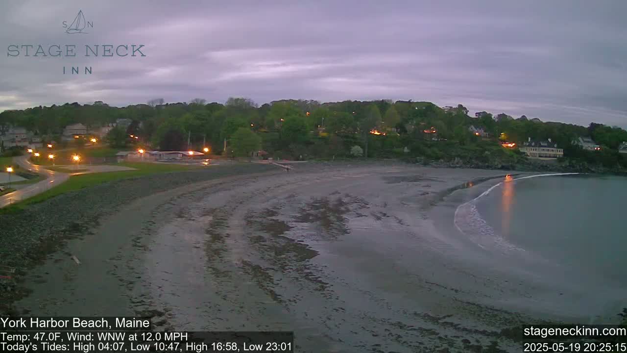 York Harbor Beach Live Cam, Maine USA 