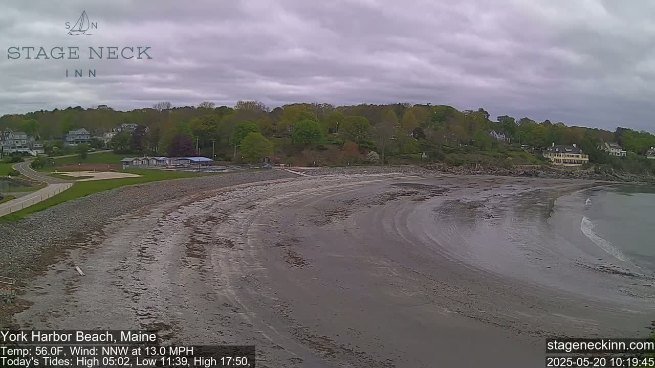 York Harbor Beach Live Cam, Maine USA 