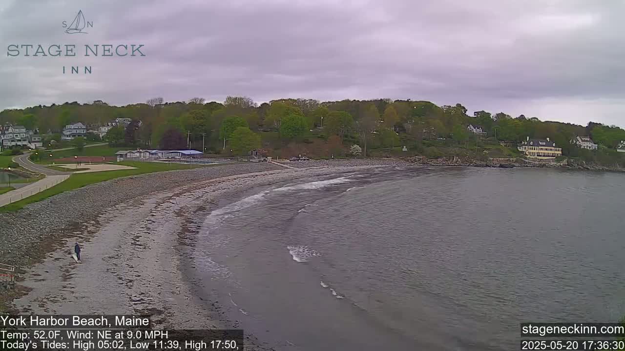 York Harbor Beach Live Cam, Maine USA 