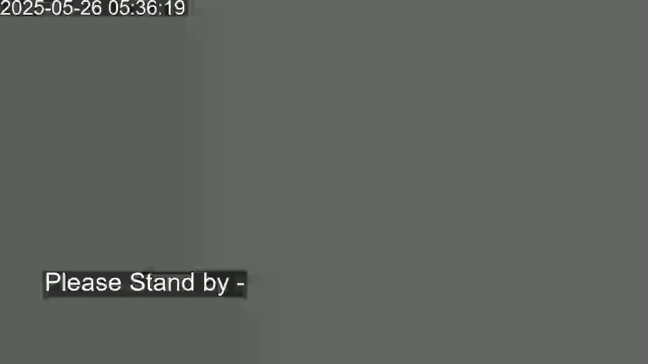The image shows a solid, dark gray screen with the words "Please Stand by" displayed at the bottom.