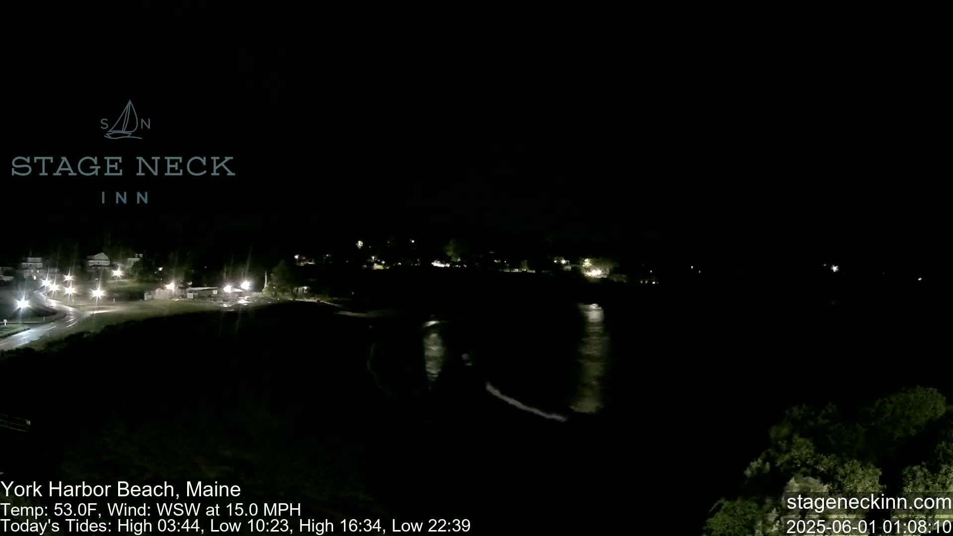 York Harbor Beach Live Cam, Maine USA 