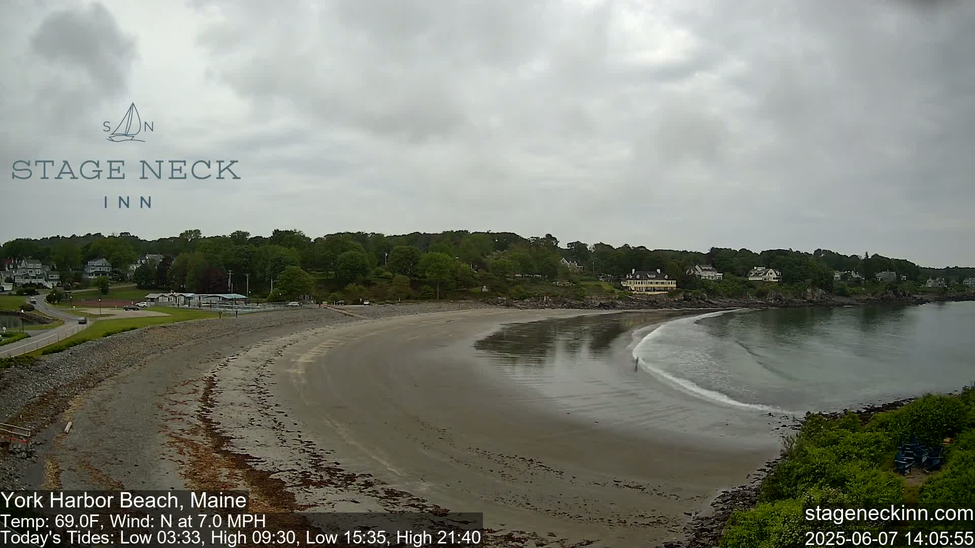 York Harbor Beach Live Cam, Maine USA 