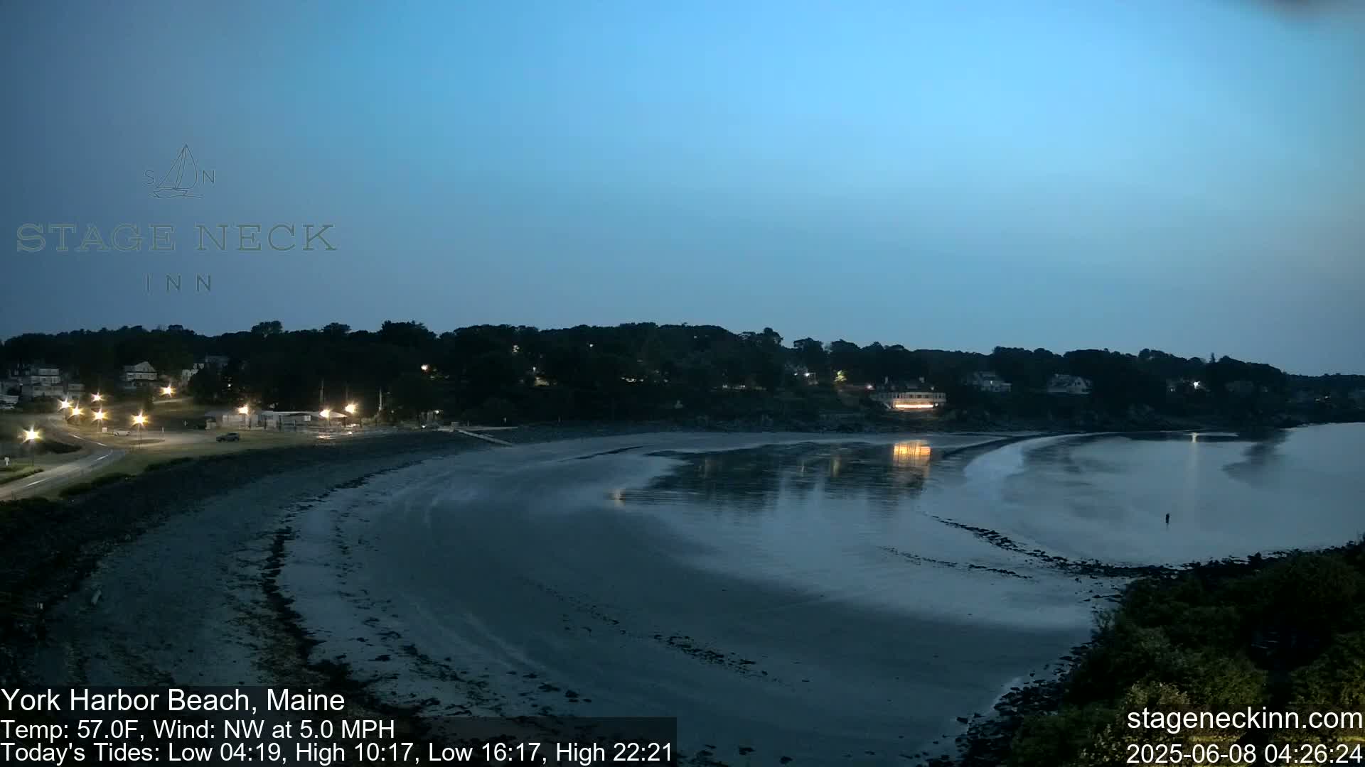 York Harbor Beach Live Cam, Maine USA 