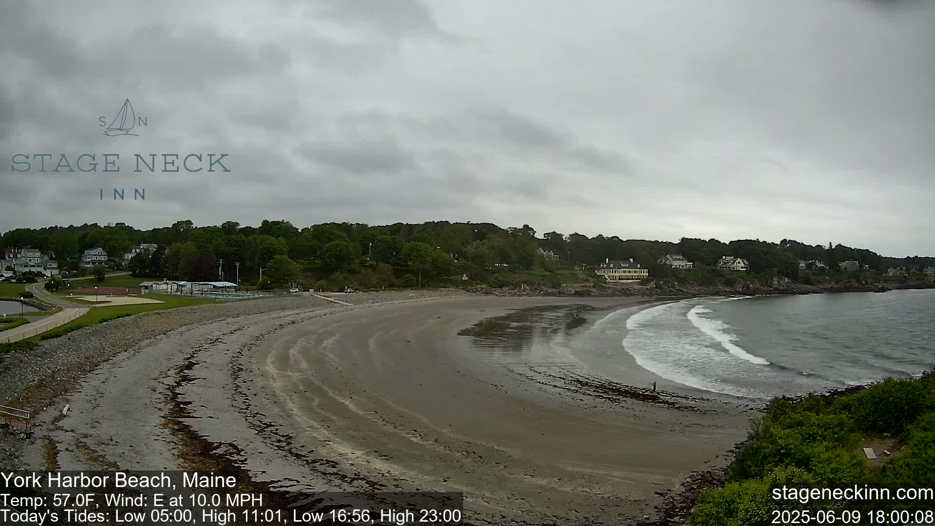 York Harbor Beach Live Cam, Maine USA 