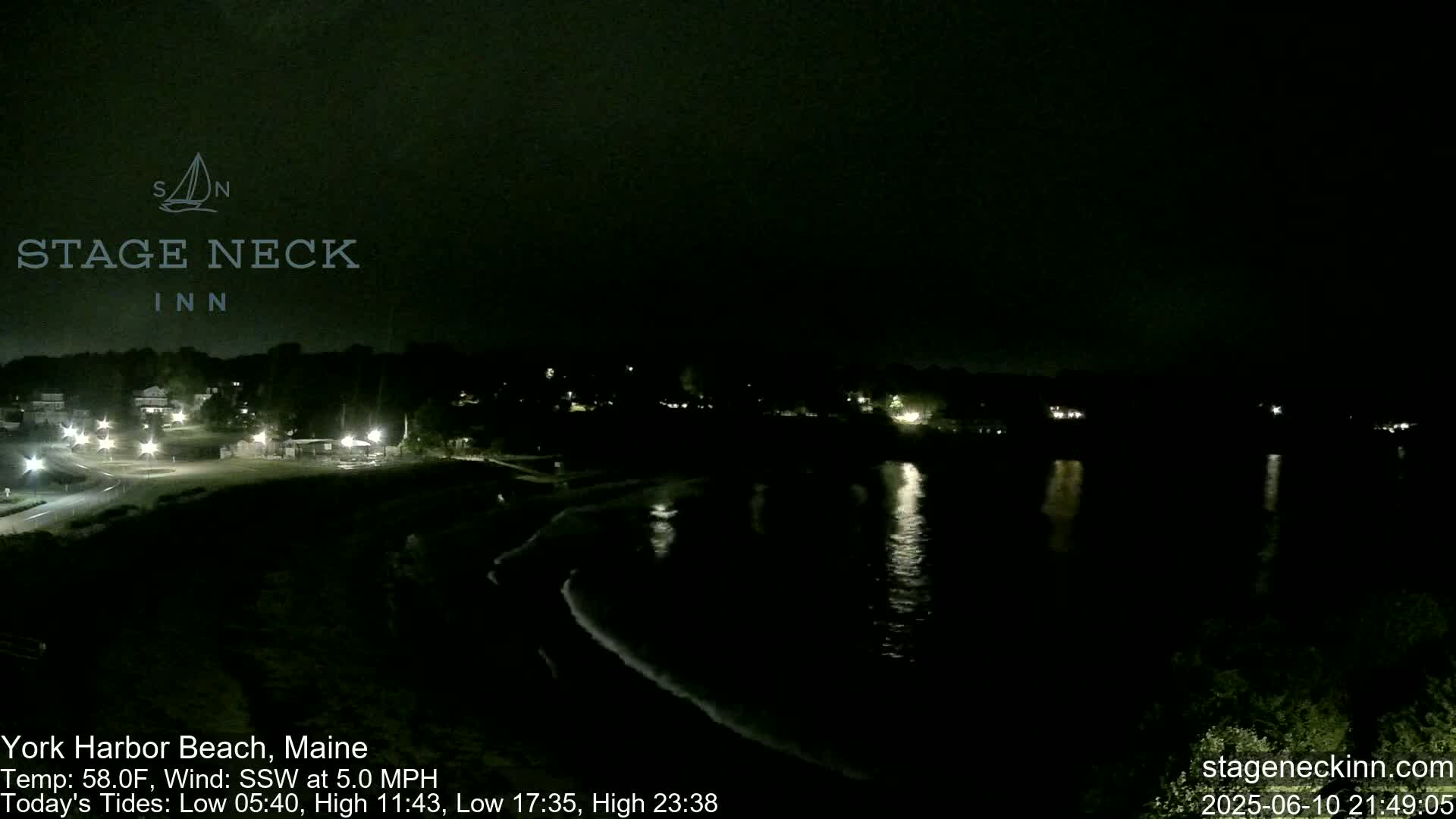York Harbor Beach Live Cam, Maine USA 