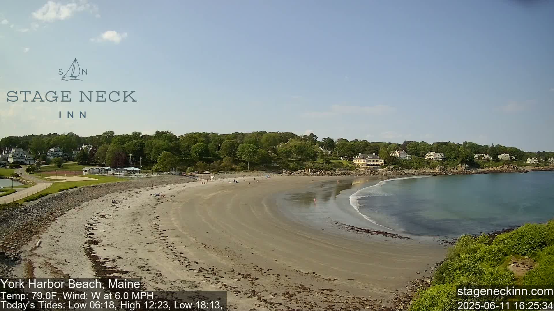 York Harbor Beach Live Cam, Maine USA 