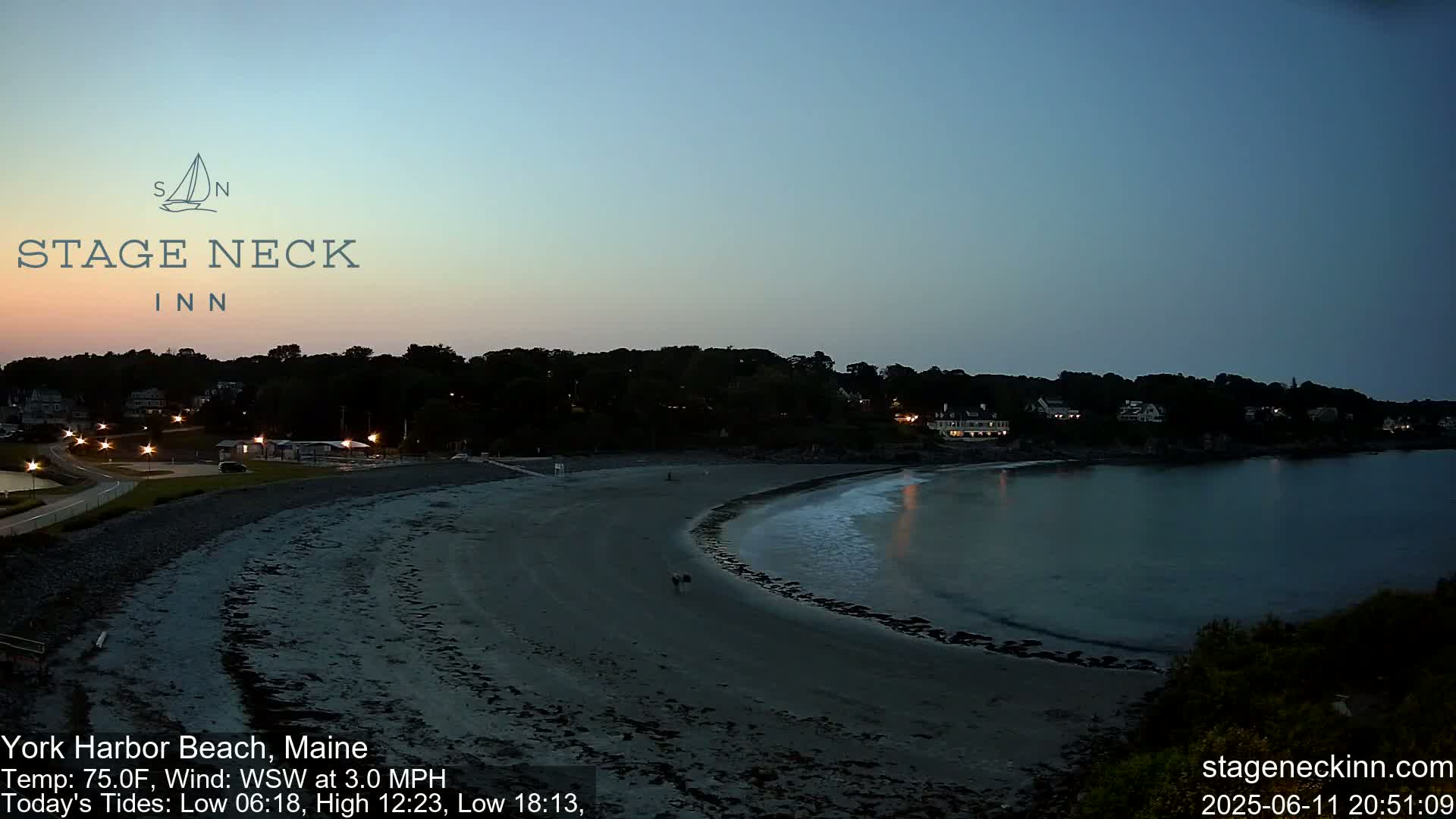 York Harbor Beach Live Cam, Maine USA 
