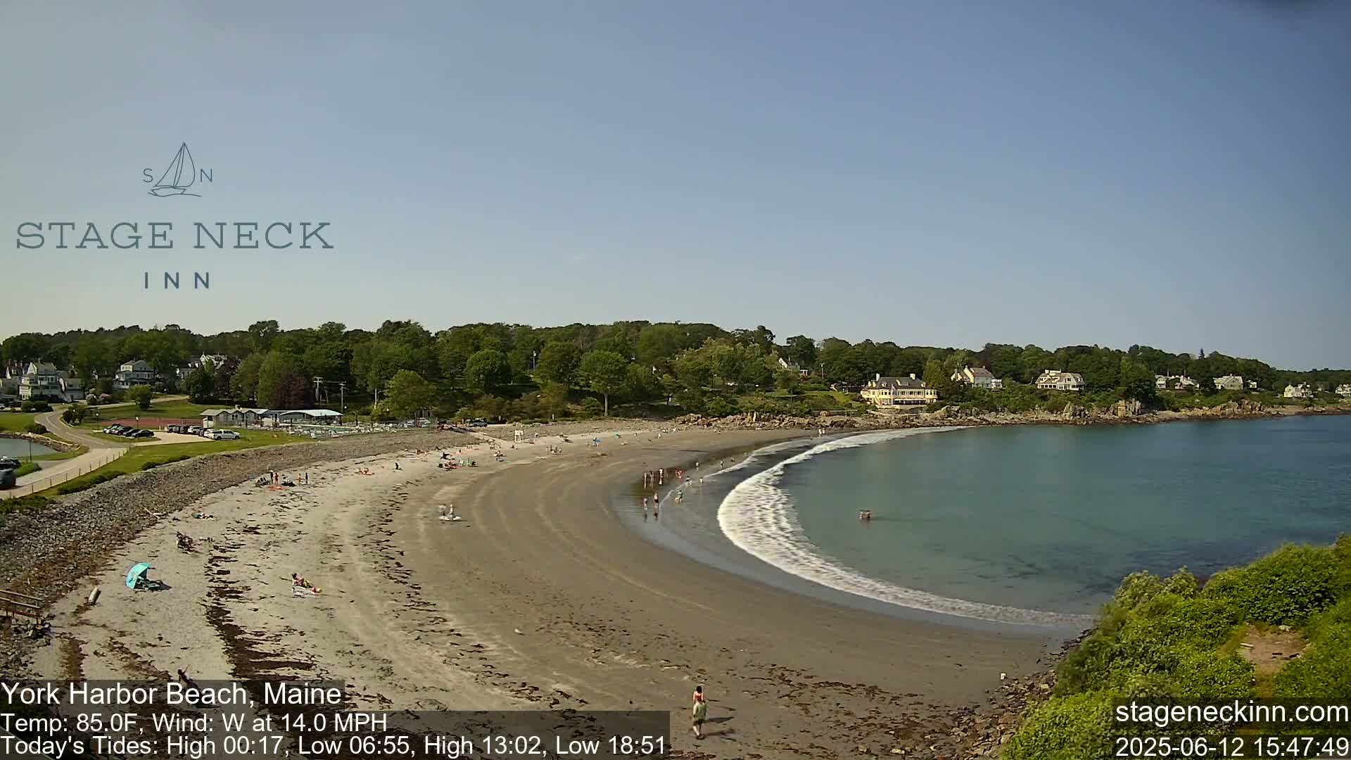 York Harbor Beach Live Cam, Maine USA 