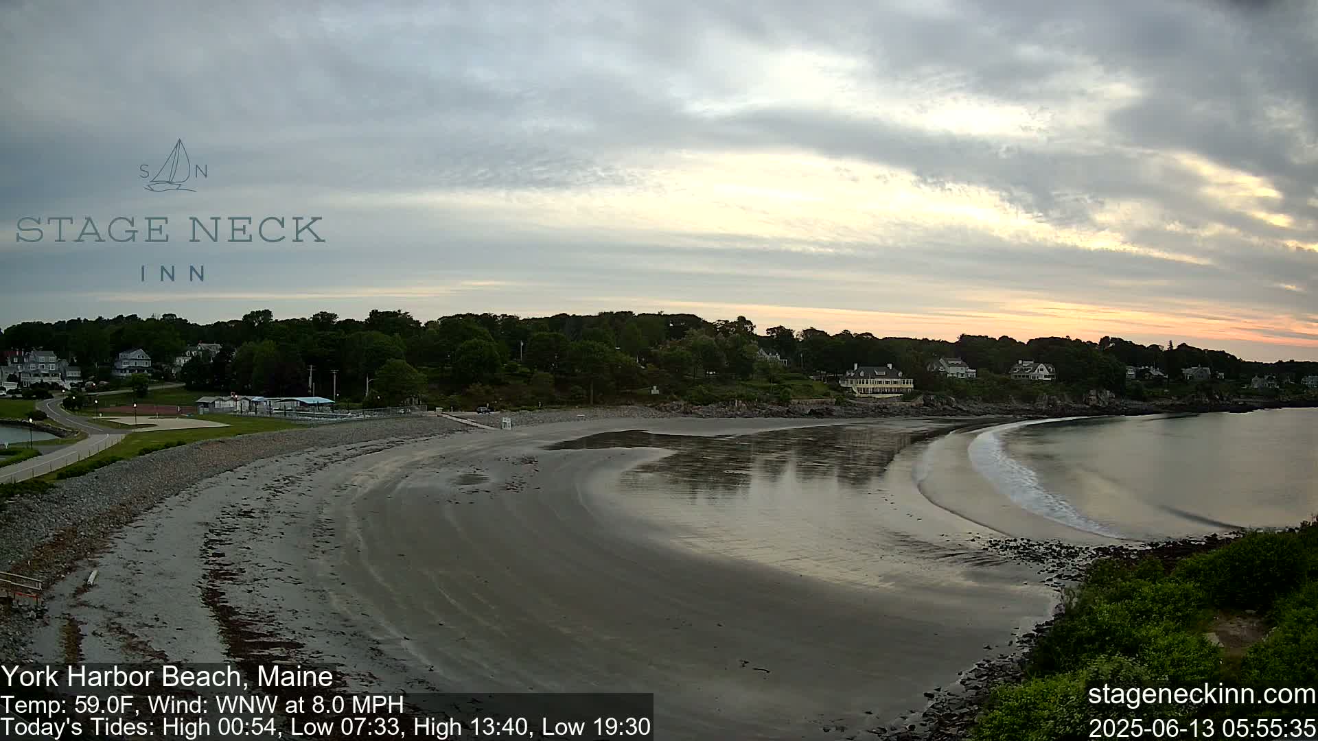 York Harbor Beach Live Cam, Maine USA 