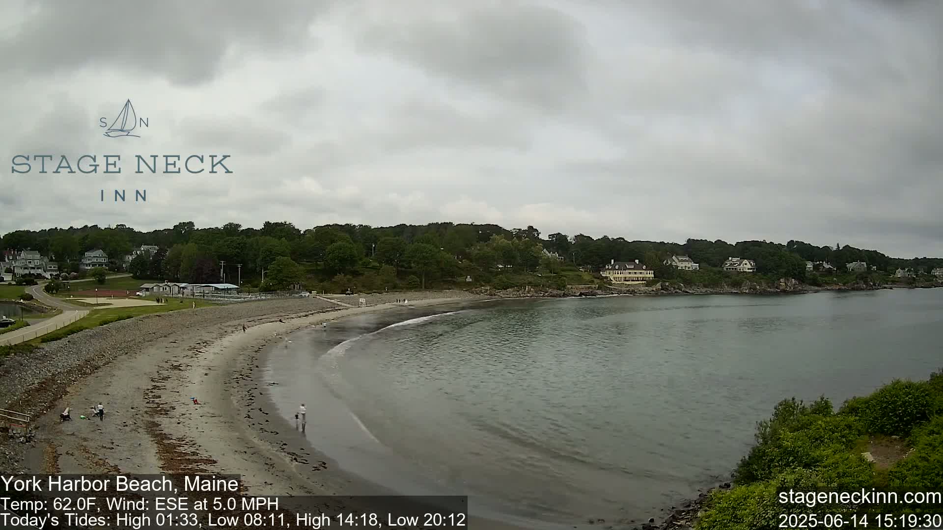 York Harbor Beach Live Cam, Maine USA 